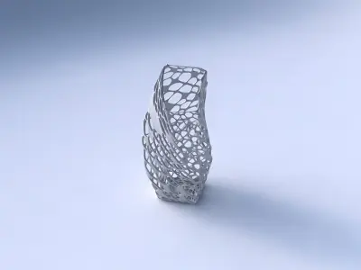 Vase twisted bent quadratic with twisted dense organic lattice 3D print model