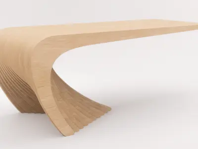 Woodbang Touchey parametric coffee table - oak wood Free 3D model