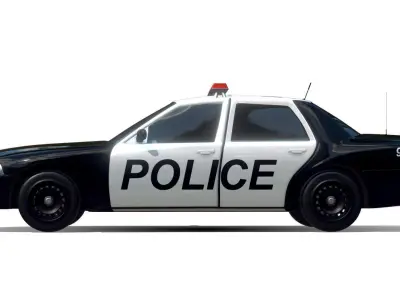 Police car 3d Low-poly 3D model