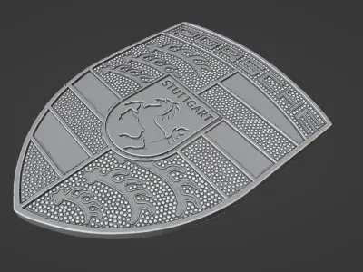 PORSCHE Badge 1980s style 3D print model