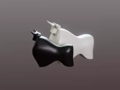 Minimal Bull Figurine Low-poly 3D model