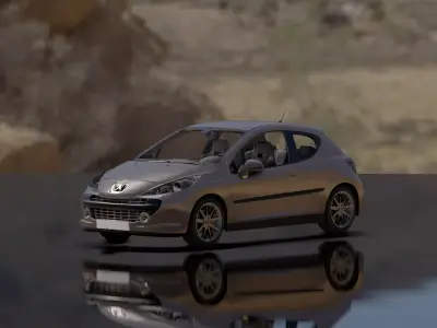 peugeot 206 - photorealistic Low-poly 3D model