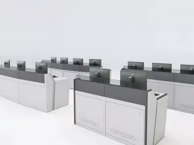 Modern desk operation console computer desk 3D model