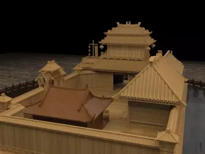 Chinese ancient courtyard  3D model