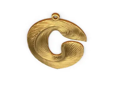 Alphabet Letter C Pendant  3D print model