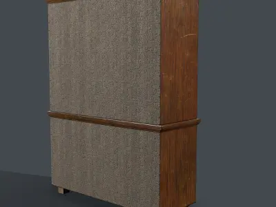 Wood cabinet Low-poly 3D model