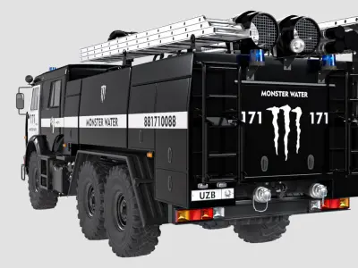 ATs7-40 fire truck dark 3D model