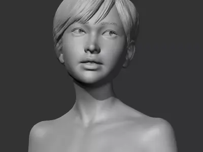 HD girl bust O 3D print model 3D print model