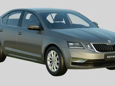 Skoda Octavia 2019 Base Model Low-poly 3D model