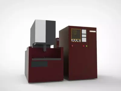 EDM Wire Machine Low-poly 3D model
