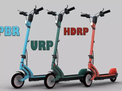 Electric Scooter Lowpoly Low-poly 3D model