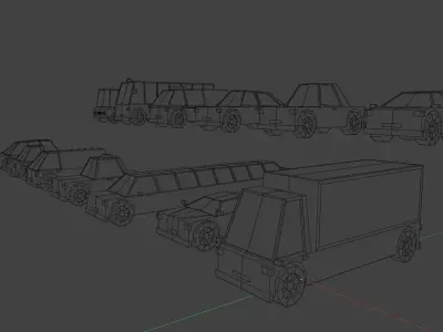 Cars Pack Low Poly Low-poly 3D model