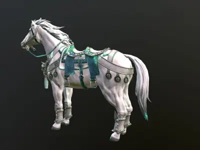 War horse Low-poly 3D model