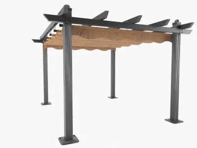 Pergola metal Low-poly 3D model