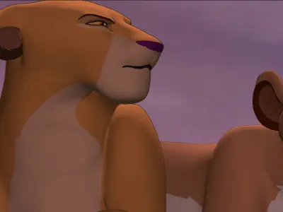 New Lioness Lion King Low-poly 3D model