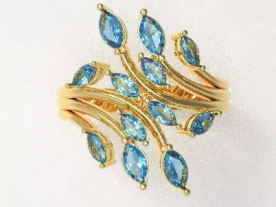 Marquise diamond ring 2 3D print model