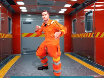 Safety Worker Orange Uniform model pack Low-poly 3D model