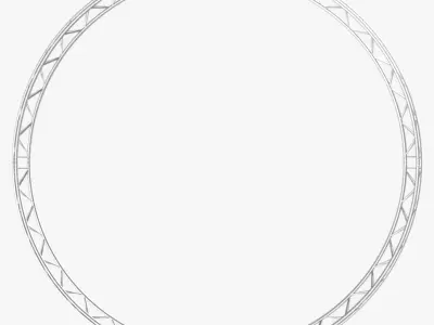 Circle Triangular Truss Full diameter 600cm 3D model