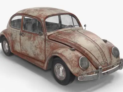 Volkswagen fusca Rusty 3D model