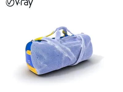 Blue and Yellow Sports Bag D Model Pack Low-poly 3D model