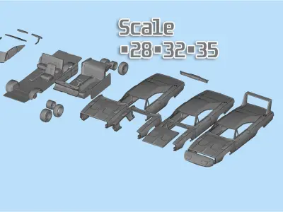 Charger Dayton Ready to print STL file muscle Car 3D print model