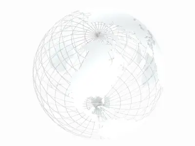 Globe News Skeleton Clouds Color 3D model