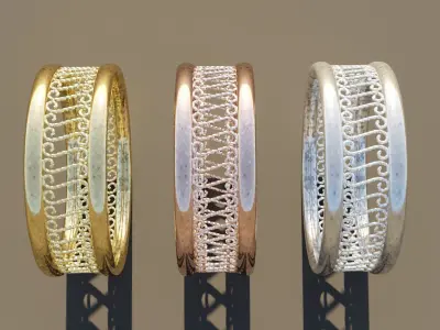 Three Gold Ring 3D print model