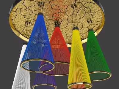 Colored Threads Decor 3D model