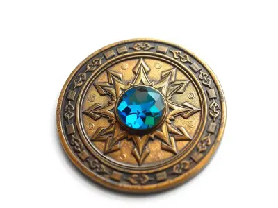 Ornate Brass Medallion model pack Low-poly 3D model purchase