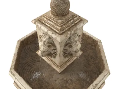 Classic Lion Fountain 3D model