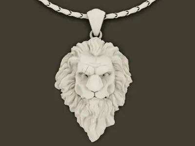 Lion pendant Silver Gold  Print 3D print model