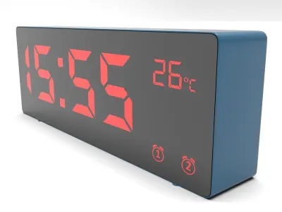 CLOCK BLUE RED Low-poly 3D model
