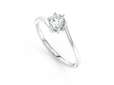 Ring with one gemstone Free 3D model purchase
