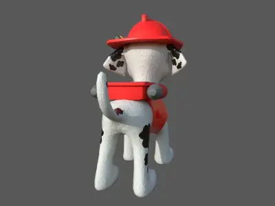 Marshall paw patrol dog Low-poly 3D model