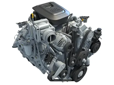 Duramax Diesel V8 Turbo Engine 3D model