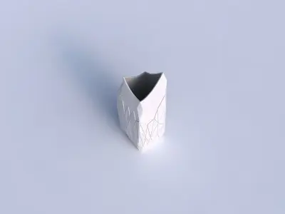 Vase double arc rectangle with partial random triangle plates 3D print model