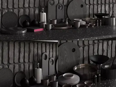 069 Kitchen decor set ACCESSORIES 04 3D model