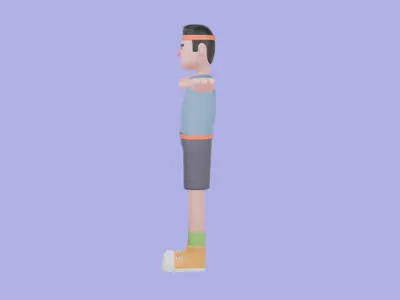 Stylized 3D Male Climber Character - Cartoon Rock Climber 3D model