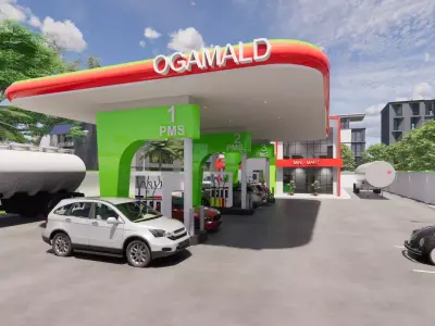 PETROL STATION Low-poly 3D model
