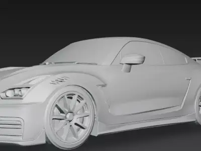 Realistic White Racing Supercar High Detail 3D Model 3D print model