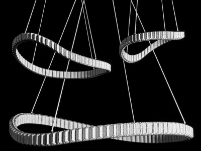 Dimmable Crystal Chandelier Low-poly 3D model