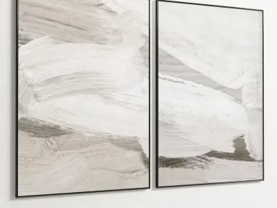 Plaster Two Photo Frame 145 Low-poly 3D model