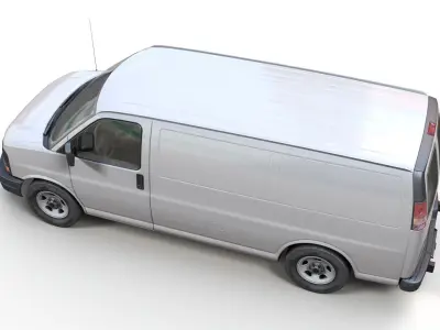 Modern industrial van Low-poly 3D model