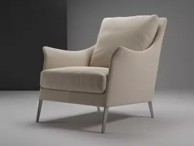 Boss lounge chair leather 3D model