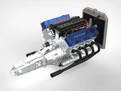 Dodge V8 engine Free 3D model