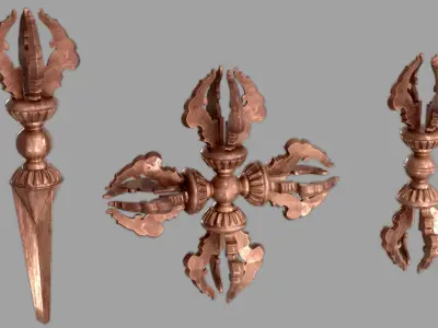 Vajra Ritual Thunderbolt Weapon 3D model
