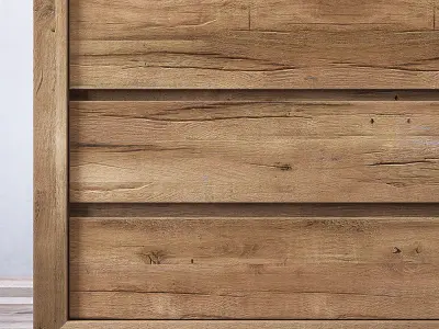 RECLAIMED RUSSIAN OAK 4-DRAWER DRESSER 3D model