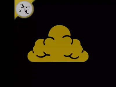 Simple Cloud Symbol - 2D Art Free 3D print model order