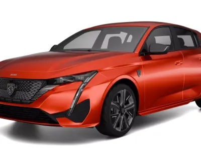 Peugeot 308 2023 Low-poly 3D model