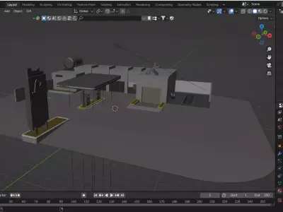 Diesel Fuel Station Low-poly 3D model